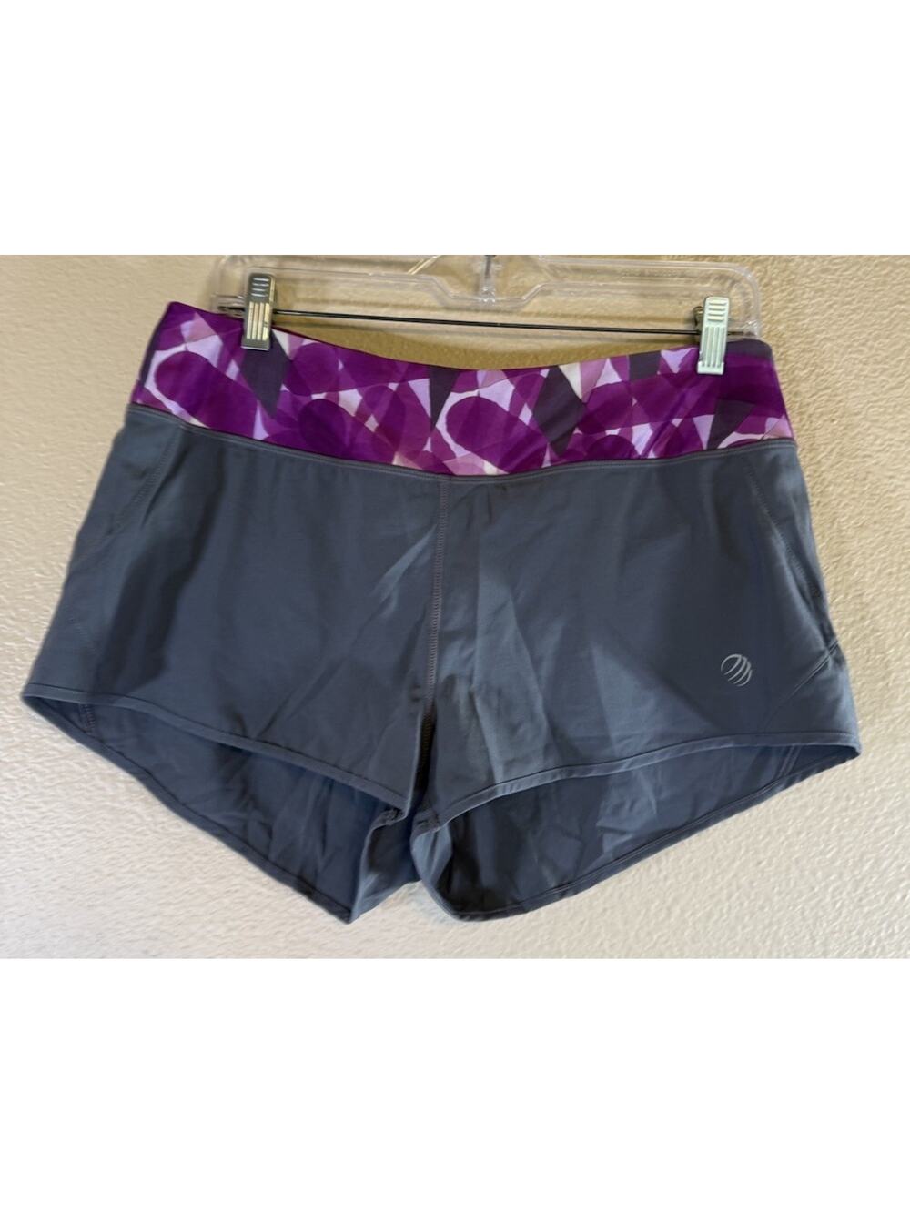 MPG Women's Medium Sports Running Shorts with Built In Liner Gray
